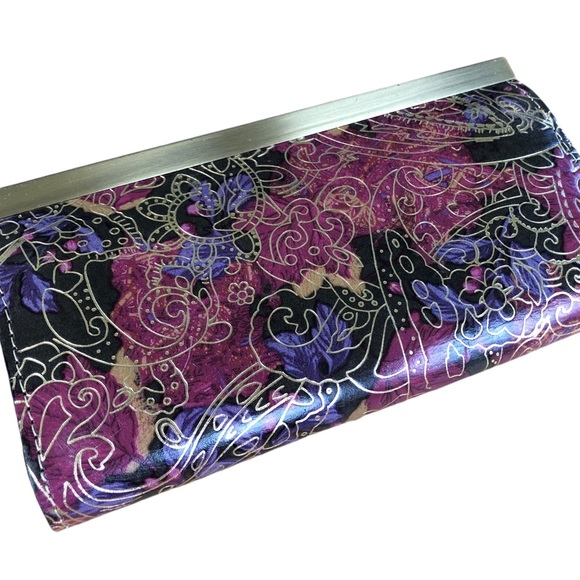 NWOT Patricia NASH Floral Metallic Italian Leather Wallet - Picture 12 of 15
